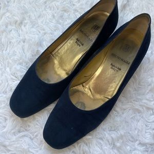 BRUNO MAGLI navy blue suede pump